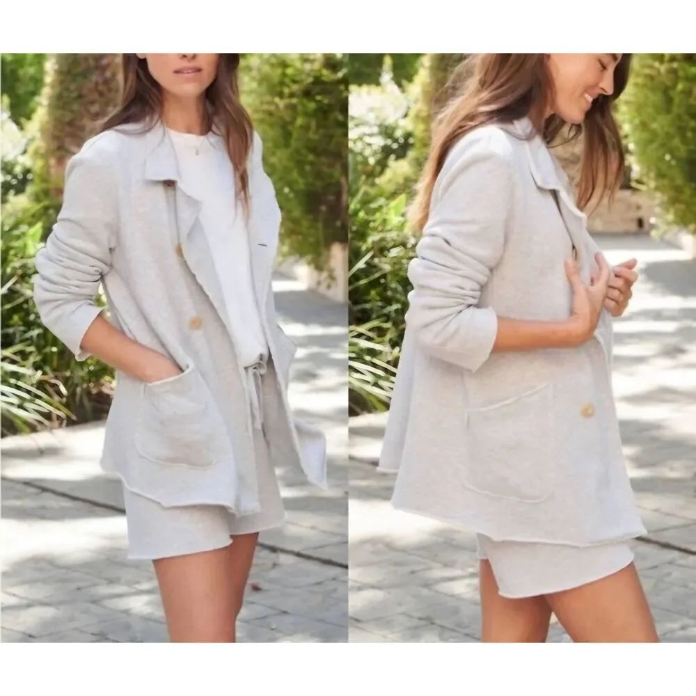 Frank & Eileen - Belfast Peacoat in Gray Melange sz Medium